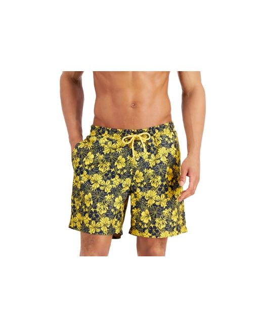 Club Room Regular-Fit Quick-Dry Tropical Floral-Print 7 Swim Trunks Created for Macys