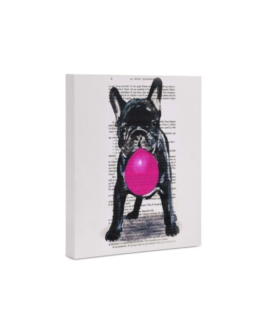 DENY Designs Coco de Paris Bulldog with Bubblegum 8 x 10 Canvas Wall Art