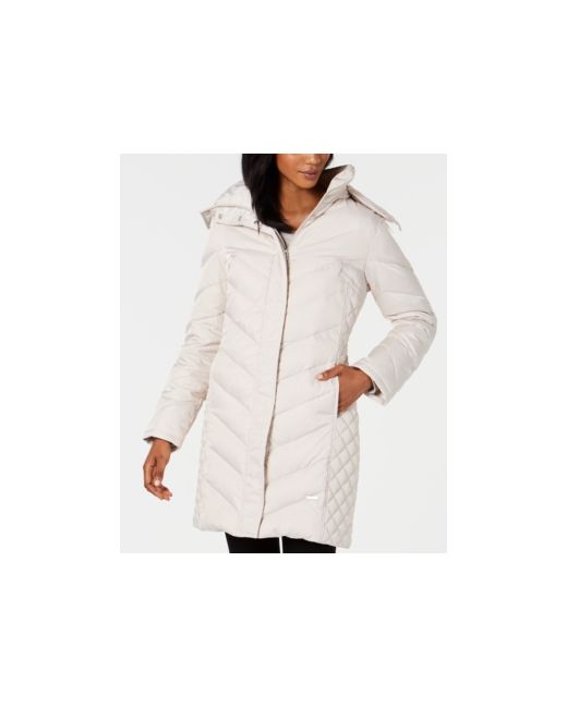 Kenneth Cole Petite Faux-Fur-Trim Down Hooded Puffer Coat
