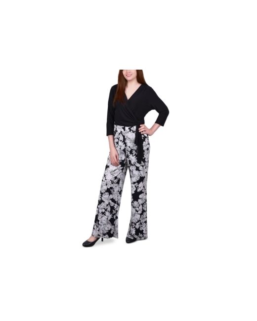 Ny Collection Petite Floral-Print Jumpsuit