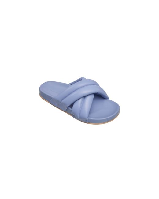 French Connection Hayden Criss Cross Footbed Slide Sandals Shoes