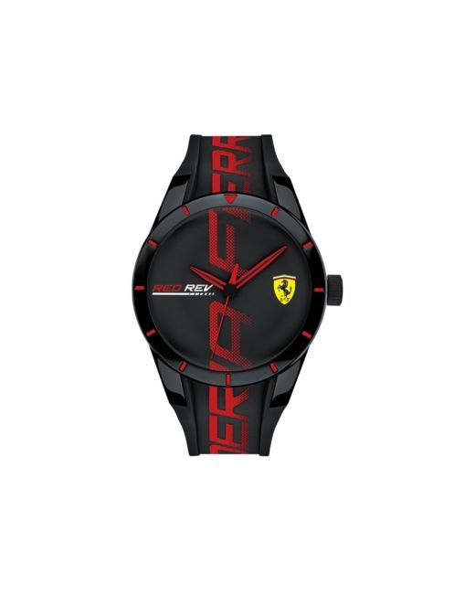 Ferrari RedRev Silicone Strap Watch 44mm