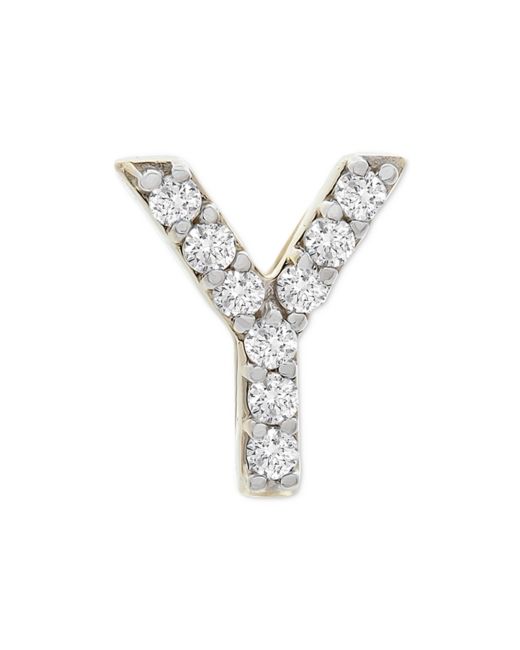 Wrapped Diamond Initial Single Stud Earring 1/20 ct. t.w. 14k Gold Created for Macys