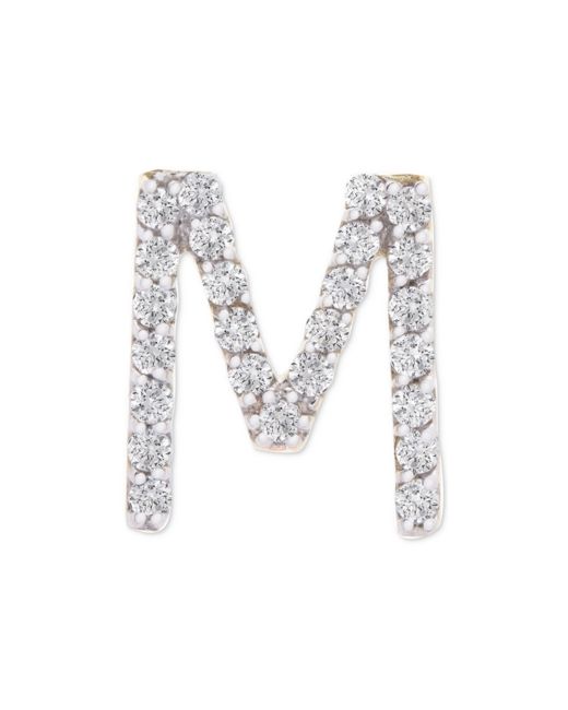 Wrapped Diamond Initial Single Stud Earring 1/20 ct. t.w. in 14k Gold Created for Macys