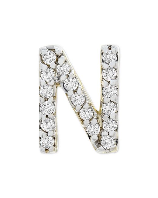 Wrapped Diamond Initial Single Stud Earring 1/20 ct. t.w. 14k Gold Created for Macys