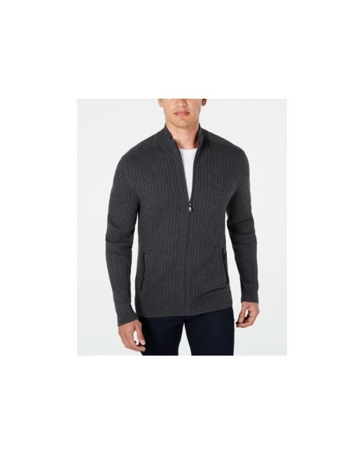 Alfani Ribbed Full-Zip Sweater Classic Fit Created for Macys