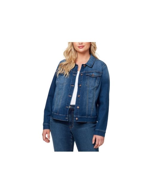 Jessica Simpson Trendy Plus Pixie Long Sleeve Denim Jacket