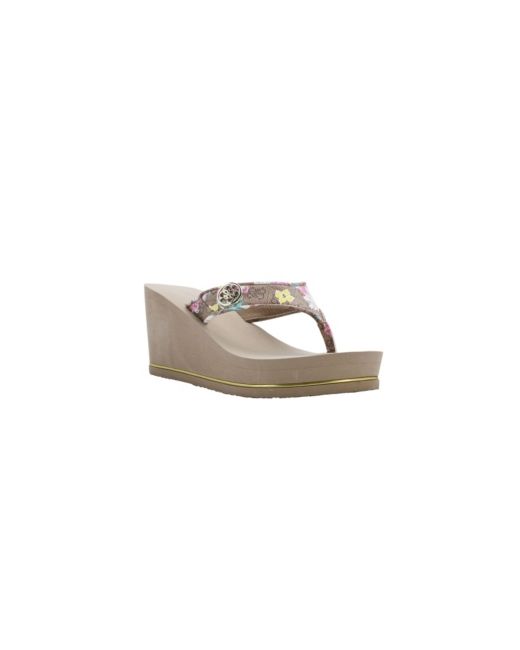 Guess Sarraly Eva Logo Wedge Sandals Shoes