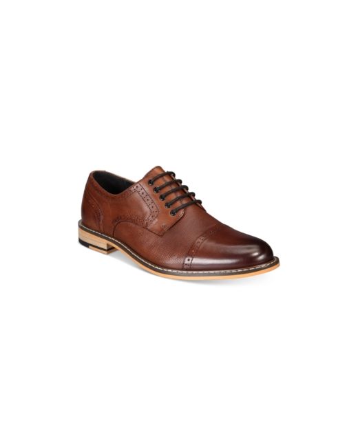 Bar III Parker Leather Cap-Toe Brogues Created for Macys Shoes