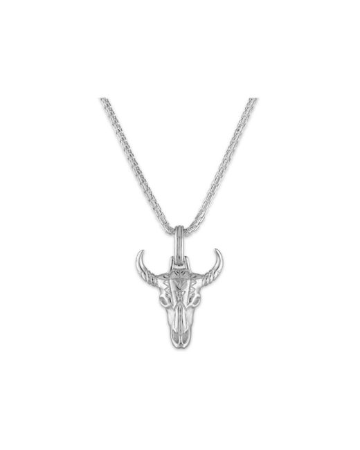 Esquire Men's Jewelry Bulls Head 22 Pendant Necklace in Sterling Created for Macys