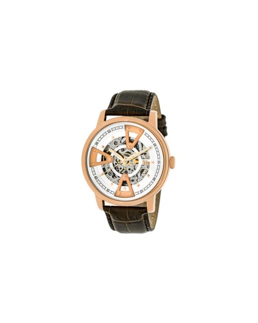 Reign Belfour Automatic Rose Gold Case Genuine Leather Watch 44mm