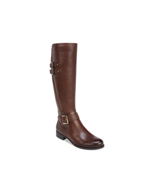 Naturalizer Jessie Leather Wide Calf Riding Boots Shoes