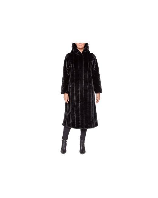 Jones New York Hooded Faux-Fur Maxi Coat