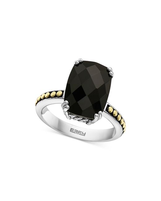 Effy Collection Effy Onyx Statement Ring in Sterling Silver 18k Gold