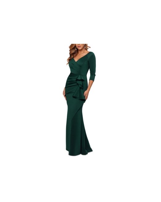 Xscape Pleated Ruffled Gown