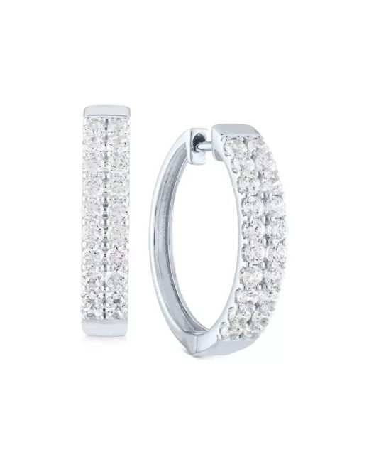 Forever Grown Diamonds Lab-Grown Diamond Hoop Earrings 1 ct. t.w. in Sterling Silver