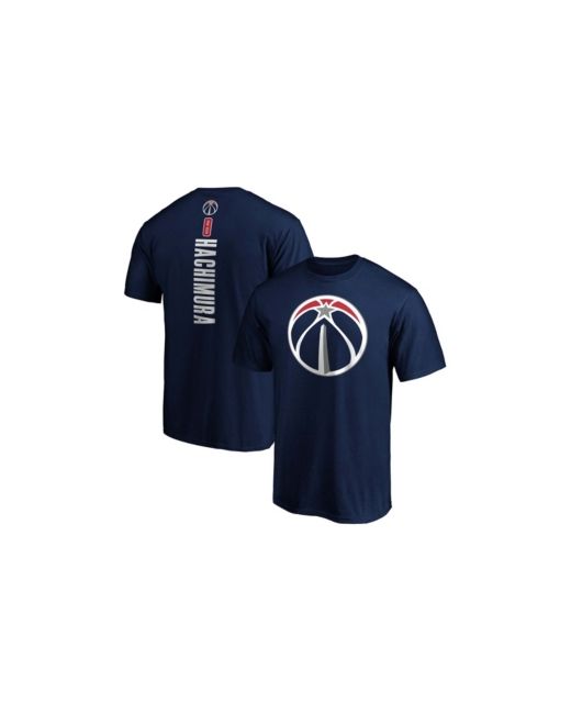Fanatics Rui Hachimura Navy Washington Wizards Playmaker Name and Number Team Logo T-shirt
