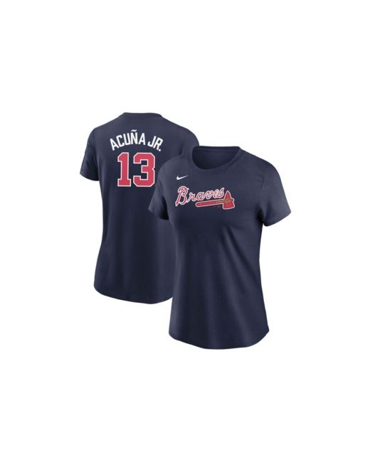 Nike Navy Ronald Acuna Jr. Atlanta Braves Name Number T-shirt