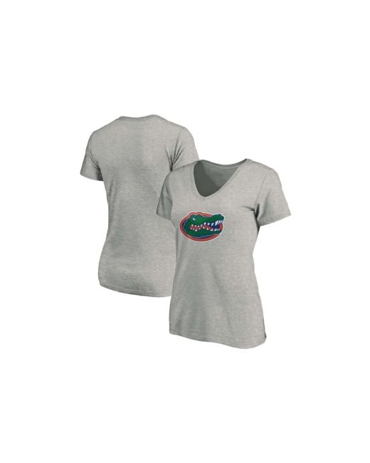 Fanatics Heathered Florida Gators Primary Logo V-Neck T-shirt