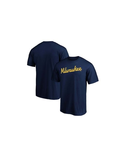 Fanatics Navy Milwaukee Brewers Official Wordmark T-shirt