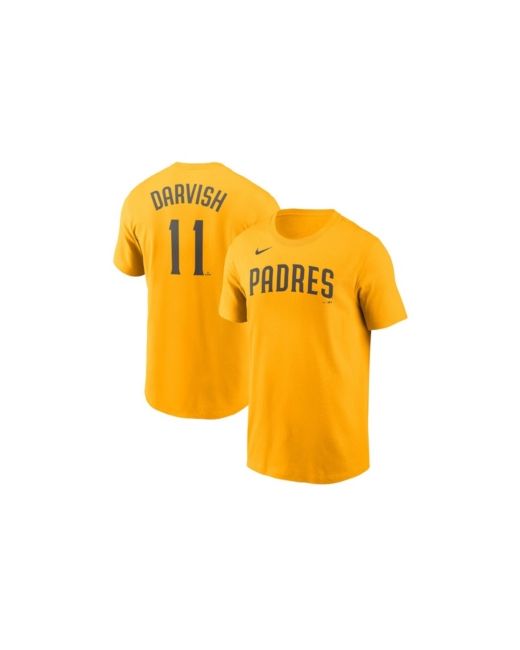 Nike Yu Darvish Gold San Diego Padres Name Number T-shirt