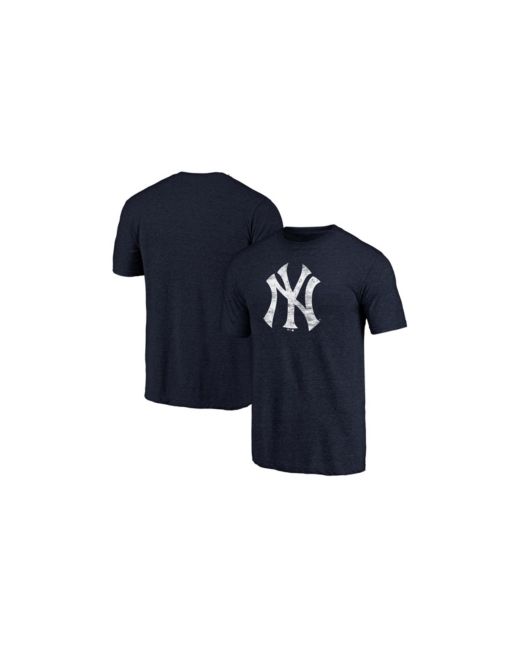 Fanatics Navy New York Yankees Weathered Official Logo Tri-Blend T-shirt