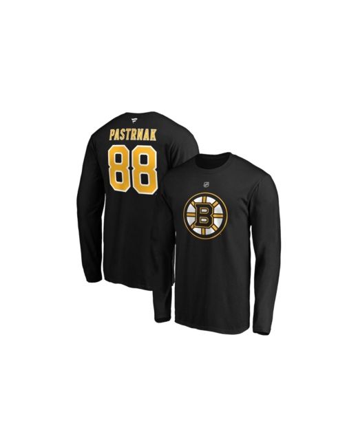 Fanatics David Pastrnak Boston Bruins Authentic Stack Name and Number Long Sleeve T-shirt