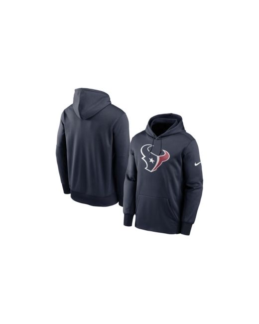 Nike Big and Tall Houston Texans Fan Gear Primary Logo Therma Performance Pullover Hoodie
