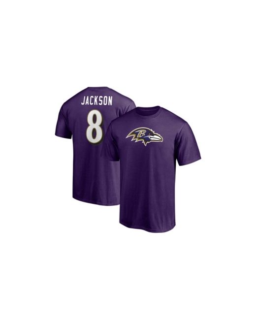 Fanatics Lamar Jackson Baltimore Ravens Player Icon Name and Number T-shirt