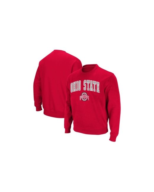 Colosseum Ohio State Buckeyes Team Arch Logo Tackle Twill Pullover Sweatshirt