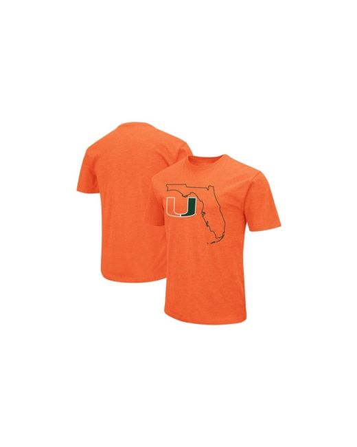 Colosseum Heather Miami Hurricanes State Outline T-shirt