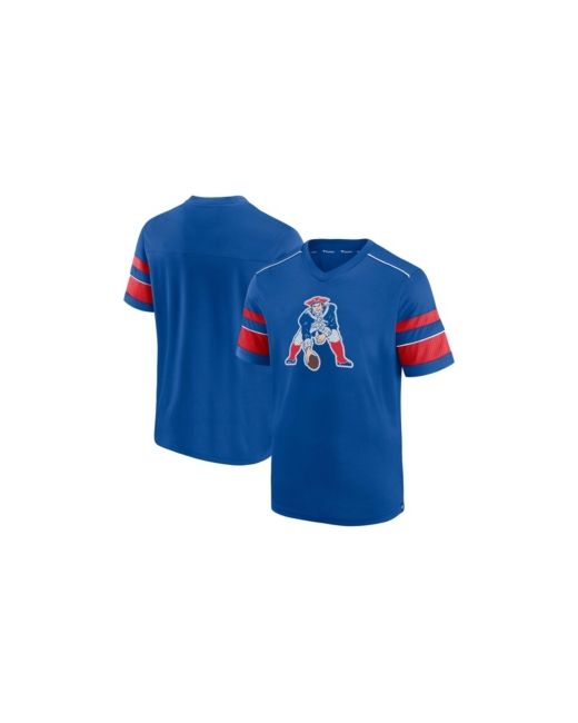 Fanatics New England Patriots Textured Throwback Hashmark V-Neck T-shirt