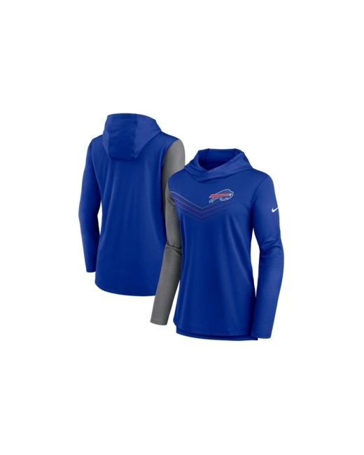 Nike Heathered Charcoal Buffalo Bills Chevron Hoodie Performance Long Sleeve T-shirt