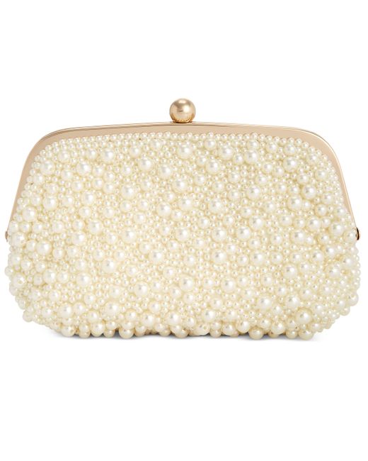 INC International Concepts All Over Pearl Pouch Clutch Created for Macys