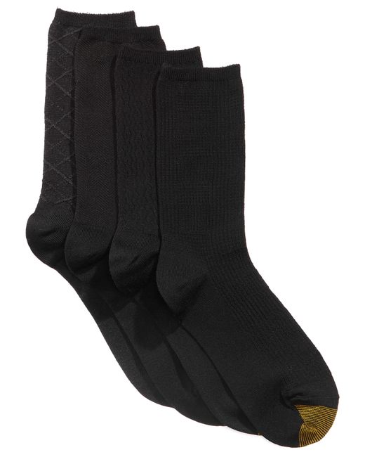 Goldtoe 4 Pack Textured Crew Socks