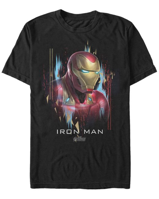 Marvel Avengers Endgame Distorted Ironman Portrait Short Sleeve T-Shirt