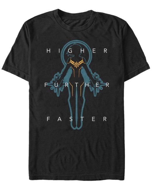 Marvel Captain Higher Further and Faster Silhouette Short Sleeve T-Shirt