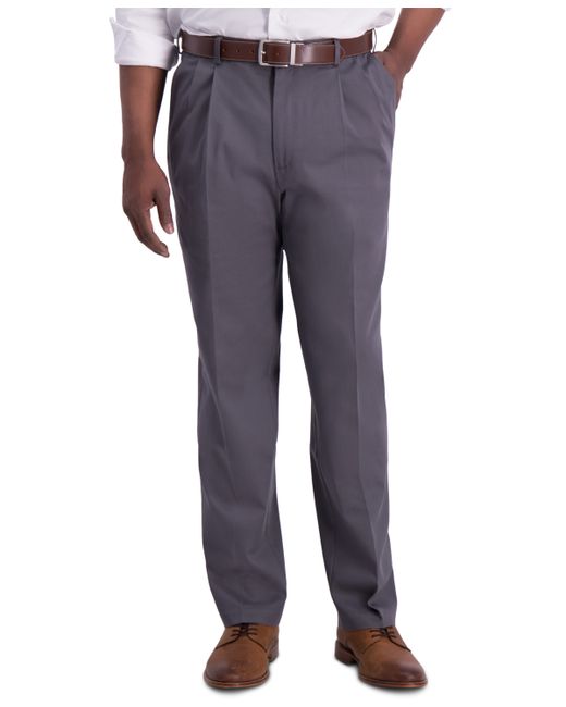 Haggar Iron Free Premium Khaki Classic-Fit Pleated Pant