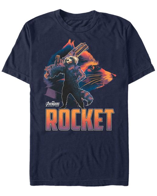 Marvel Avengers Infinity War Rocket Posed Profile Short Sleeve T-Shirt