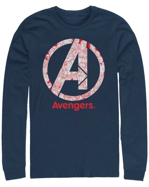 Marvel Avengers Endgame Line Art Logo Long Sleeve T-shirt