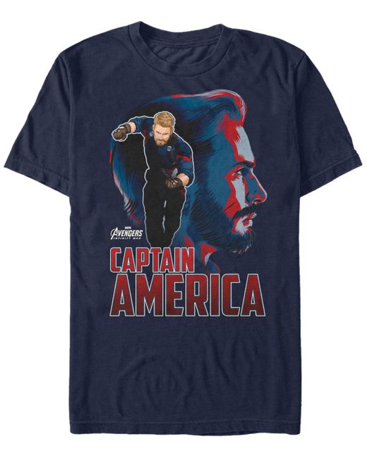 Marvel Avengers Infinity War Captain America Pop Art Posed Profile Short Sleeve T-Shirt