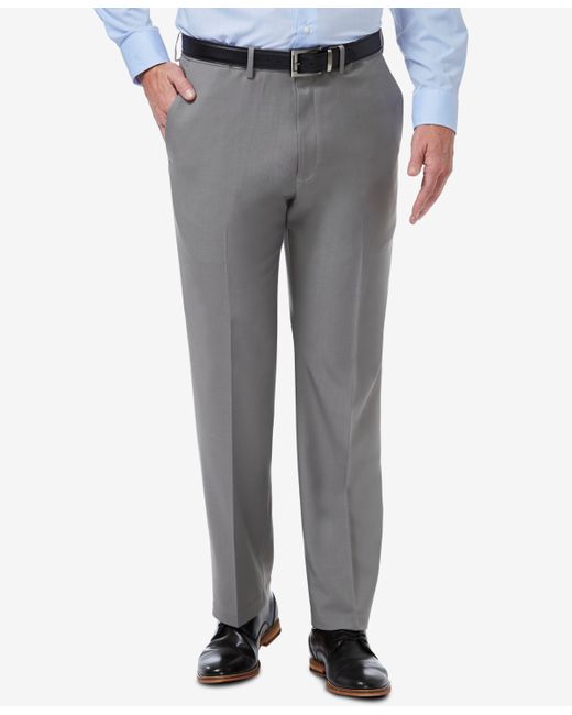Haggar Premium Comfort Stretch Classic-Fit Solid Flat Front Dress Pants