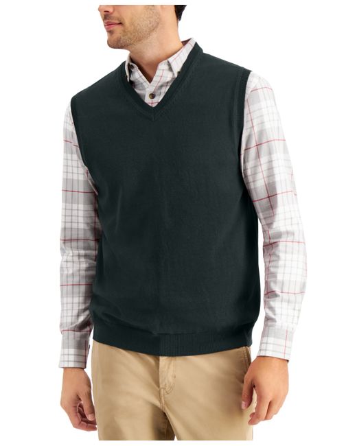 Club Room Solid V-Neck Sweater Vest Created for Macys