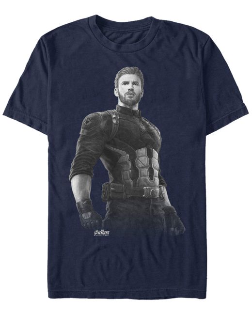 Marvel Avengers Infinity War Captain America String Stare Short Sleeve T-Shirt