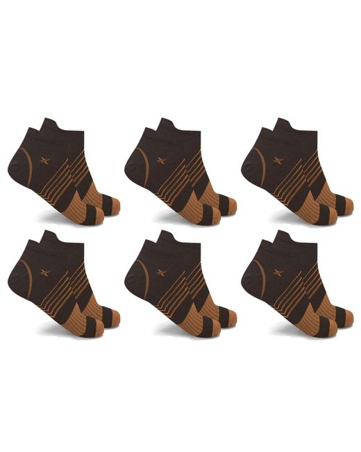 Extreme Fit and Copper-Infused V-Striped Ankle Compression Socks 6 Pairs