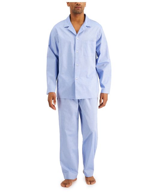 Club Room 2-Pc. Solid Oxford Pajama Set Created for Macys