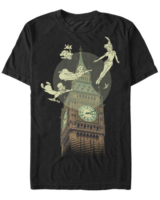Tinkerbell Disney Peter Pan The Darlings Flying By Clock Tower Short Sleeve T-Shirt