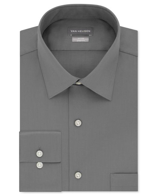 Van Heusen Fitted Stretch Wrinkle Free Sateen Solid Dress Shirt