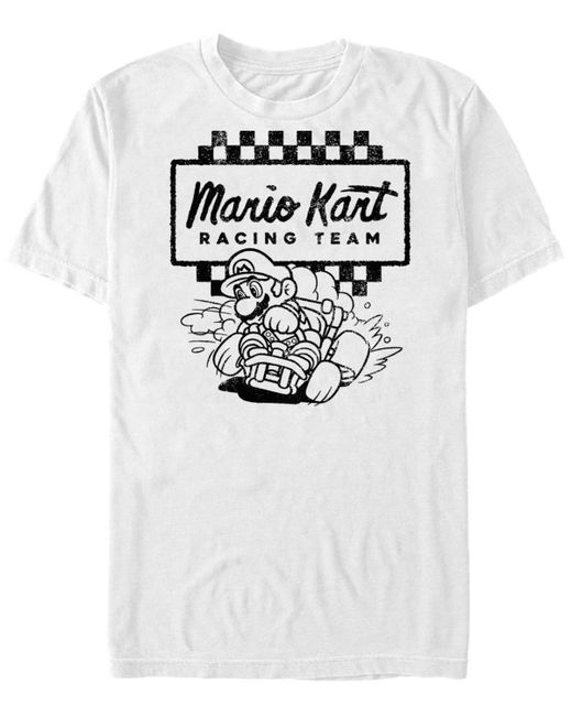 Nintendo Mario Kart Retro Checkered Racing Team Short Sleeve T-Shirt