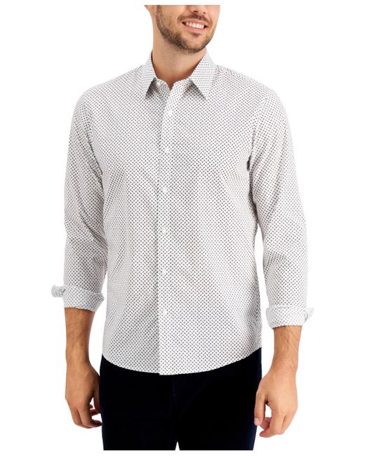 Michael Kors Slim-Fit Stretch Tossed Logo-Print Shirt Created for Macys